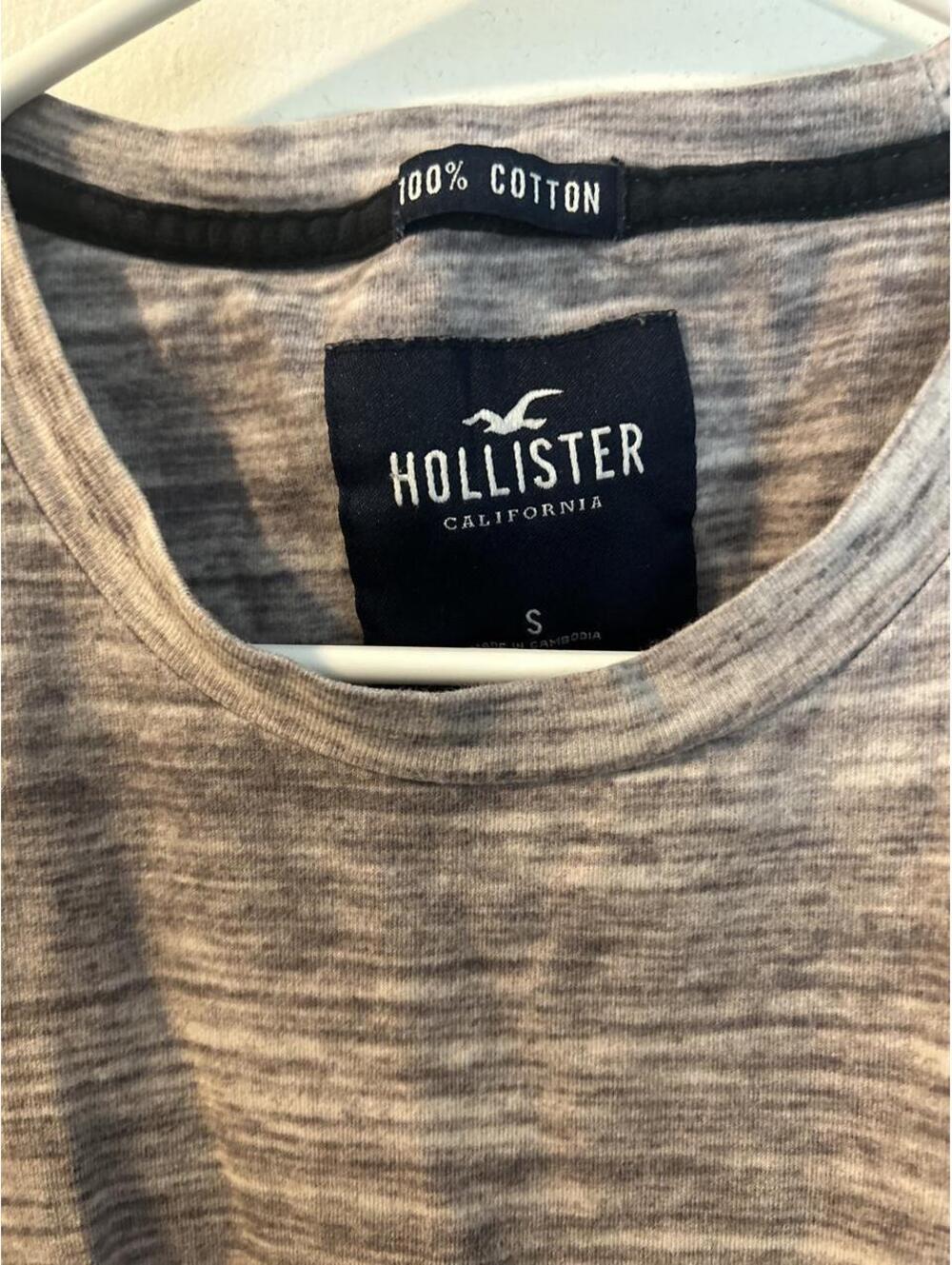 Gray marbled Hollister Co. cotton t-shirt with logo, size S - Picture 3 of 6